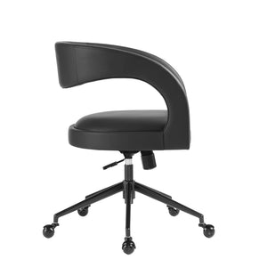 Modway Furniture Pinnacle Vegan Leather Office Chair – Modern Design, Adjustable Comfort & Effortless Mobility for Workspaces Black EEI-7150-BLK