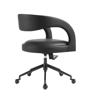 Modway Furniture Pinnacle Vegan Leather Office Chair – Modern Design, Adjustable Comfort & Effortless Mobility for Workspaces Black EEI-7150-BLK