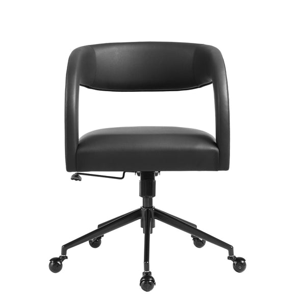 Modway Furniture Pinnacle Vegan Leather Office Chair – Modern Design, Adjustable Comfort & Effortless Mobility for Workspaces Black EEI-7150-BLK