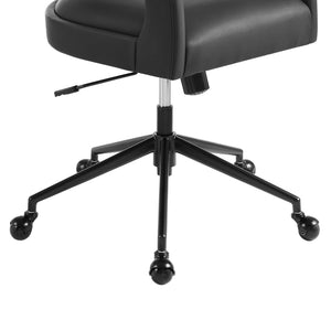 Modway Furniture Pinnacle Vegan Leather Office Chair – Modern Design, Adjustable Comfort & Effortless Mobility for Workspaces Black EEI-7150-BLK