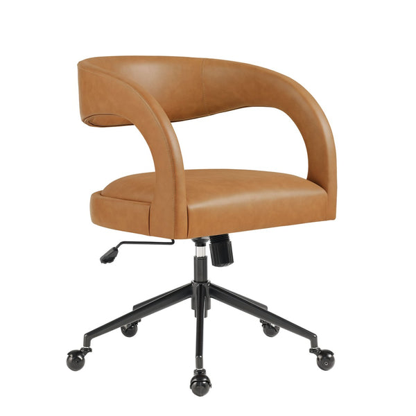 Modway Furniture Pinnacle Vegan Leather Office Chair – Modern Design, Adjustable Comfort & Effortless Mobility for Workspaces Tan EEI-7150-TAN