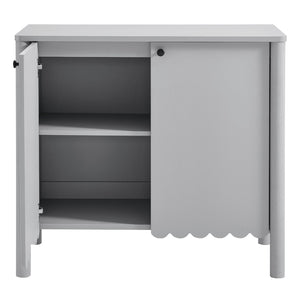 Modway Furniture Emmeline 35" Scalloped Sideboard Cabinet - Elegant Storage Solution for Modern Farmhouse Charm Light Gray EEI-7152-LGR