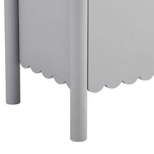 Modway Furniture Emmeline 35" Scalloped Sideboard Cabinet - Elegant Storage Solution for Modern Farmhouse Charm Light Gray EEI-7152-LGR