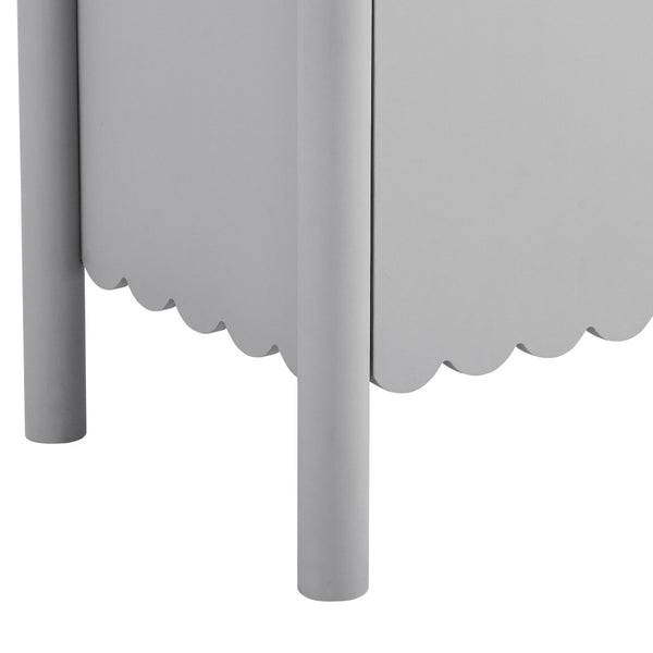 Modway Furniture Emmeline 35" Scalloped Sideboard Cabinet - Elegant Storage Solution for Modern Farmhouse Charm Light Gray EEI-7152-LGR