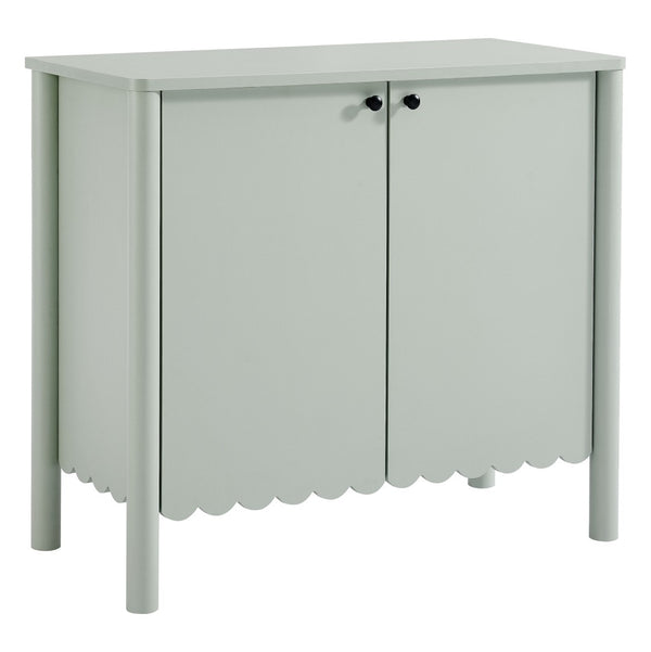 Modway Furniture Emmeline 35" Scalloped Sideboard Cabinet - Elegant Storage Solution for Modern Farmhouse Charm Sage EEI-7152-SGE