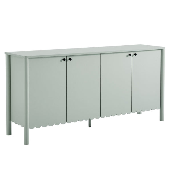Modway Furniture Emmeline 66" Scalloped Sideboard Cabinet - Elegant Storage Solution for Dining Room or Living Space Sage EEI-7153-SGE