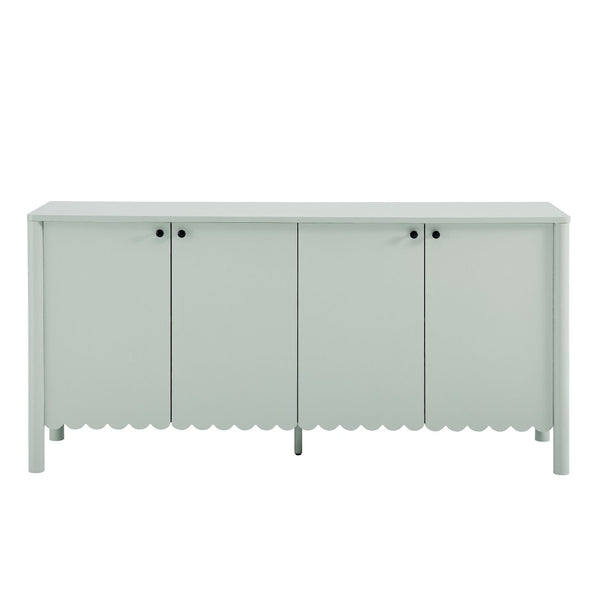 Modway Furniture Emmeline 66" Scalloped Sideboard Cabinet - Elegant Storage Solution for Dining Room or Living Space Sage EEI-7153-SGE