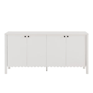 Modway Furniture Emmeline 66" Scalloped Sideboard Cabinet - Elegant Storage Solution for Dining Room or Living Space White EEI-7153-WHI