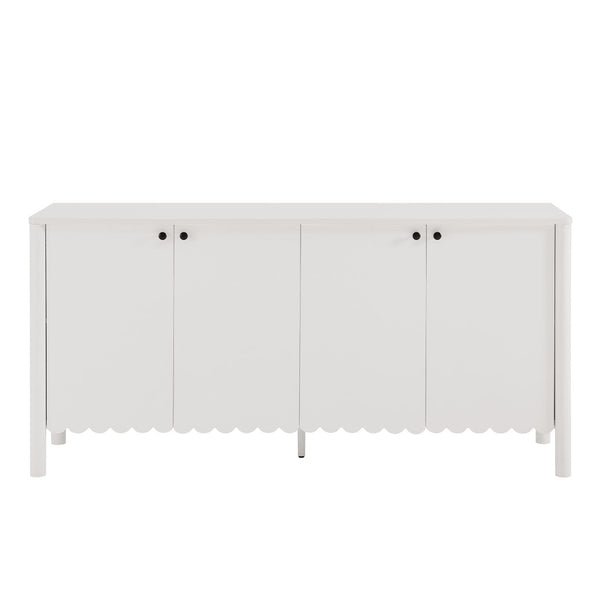 Modway Furniture Emmeline 66" Scalloped Sideboard Cabinet - Elegant Storage Solution for Dining Room or Living Space White EEI-7153-WHI