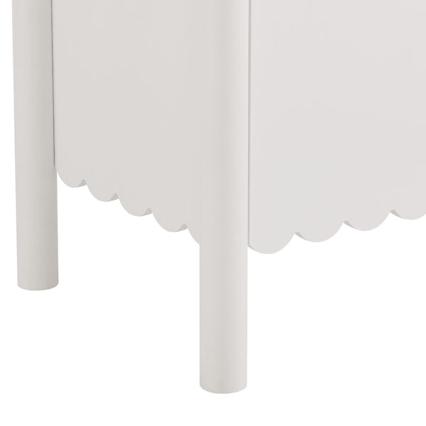 Modway Furniture Emmeline 66" Scalloped Sideboard Cabinet - Elegant Storage Solution for Dining Room or Living Space White EEI-7153-WHI