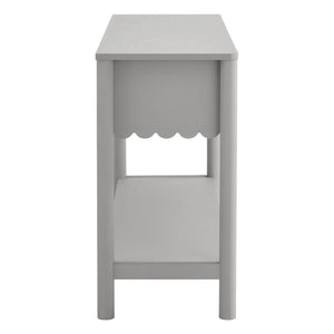 Modway Furniture Emmeline 3-Drawer Console Table - Farmhouse-Inspired Design with Scalloped Front and Open Shelf Storage Light Gray EEI-7154-LGR
