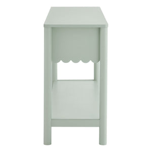 Modway Furniture Emmeline 3-Drawer Console Table - Farmhouse-Inspired Design with Scalloped Front and Open Shelf Storage Sage EEI-7154-SGE