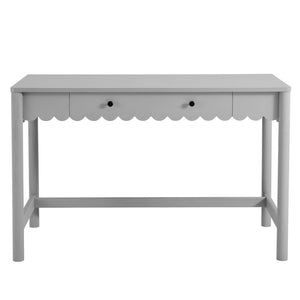 Modway Furniture Emmeline Scallop Writing Desk - Modern Farmhouse Style with Charming Design & Functional Storage Light Gray EEI-7155-LGR