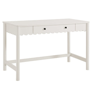 Modway Furniture Emmeline Scallop Writing Desk - Modern Farmhouse Style with Charming Design & Functional Storage White EEI-7155-WHI