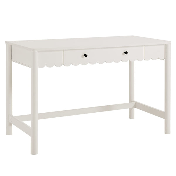 Modway Furniture Emmeline Scallop Writing Desk - Modern Farmhouse Style with Charming Design & Functional Storage White EEI-7155-WHI