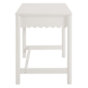 Modway Furniture Emmeline Scallop Writing Desk - Modern Farmhouse Style with Charming Design & Functional Storage White EEI-7155-WHI