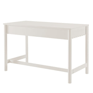 Modway Furniture Emmeline Scallop Writing Desk - Modern Farmhouse Style with Charming Design & Functional Storage White EEI-7155-WHI