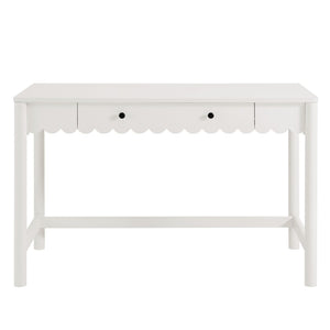 Modway Furniture Emmeline Scallop Writing Desk - Modern Farmhouse Style with Charming Design & Functional Storage White EEI-7155-WHI