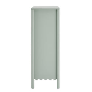 Modway Furniture Emmeline Scalloped 5-Drawer Chest – Modern Elegance for Organized Storage in Any Room Space Sage EEI-7156-SGE