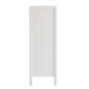 Modway Furniture Emmeline Scalloped 5-Drawer Chest – Modern Elegance for Organized Storage in Any Room Space White EEI-7156-WHI