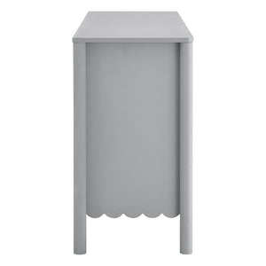 Modway Furniture Emmeline Scalloped 6-Drawer Dresser - Modern Design with Smooth Storage for Chic Interiors Light Gray EEI-7157-LGR