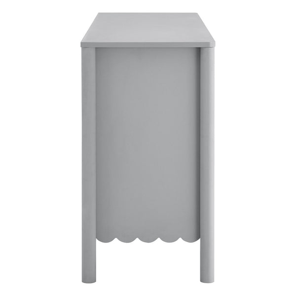 Modway Furniture Emmeline Scalloped 6-Drawer Dresser - Modern Design with Smooth Storage for Chic Interiors Light Gray EEI-7157-LGR