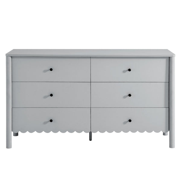 Modway Furniture Emmeline Scalloped 6-Drawer Dresser - Modern Design with Smooth Storage for Chic Interiors Light Gray EEI-7157-LGR