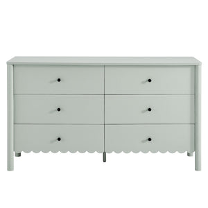 Modway Furniture Emmeline Scalloped 6-Drawer Dresser - Modern Design with Smooth Storage for Chic Interiors Sage EEI-7157-SGE