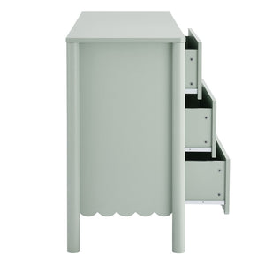 Modway Furniture Emmeline Scalloped 6-Drawer Dresser - Modern Design with Smooth Storage for Chic Interiors Sage EEI-7157-SGE