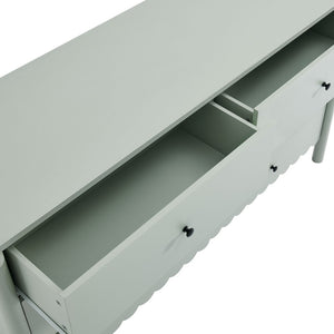 Modway Furniture Emmeline Scalloped 6-Drawer Dresser - Modern Design with Smooth Storage for Chic Interiors Sage EEI-7157-SGE