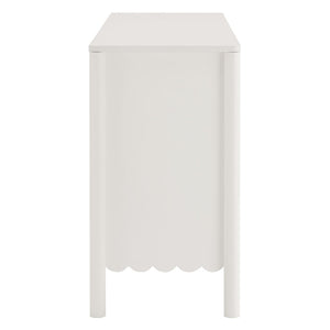 Modway Furniture Emmeline Scalloped 6-Drawer Dresser - Modern Design with Smooth Storage for Chic Interiors White EEI-7157-WHI