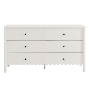 Modway Furniture Emmeline Scalloped 6-Drawer Dresser - Modern Design with Smooth Storage for Chic Interiors White EEI-7157-WHI