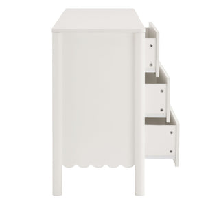 Modway Furniture Emmeline Scalloped 6-Drawer Dresser - Modern Design with Smooth Storage for Chic Interiors White EEI-7157-WHI