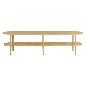 Modway Furniture Torus Oval Wood TV Stand by Modway - Modern Minimalist Design with Open Shelves for Stylish Storage Light Oak EEI-7158-OAK