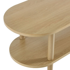 Modway Furniture Torus Oval Wood TV Stand by Modway - Modern Minimalist Design with Open Shelves for Stylish Storage Light Oak EEI-7158-OAK