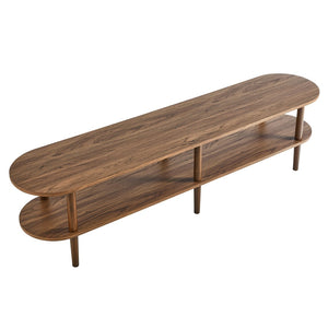 Modway Furniture Torus Oval Wood TV Stand by Modway - Modern Minimalist Design with Open Shelves for Stylish Storage Walnut EEI-7158-WAL