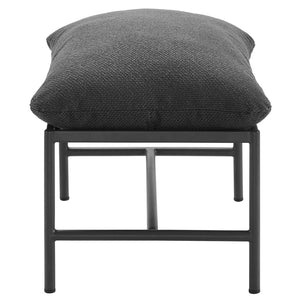 Modway Furniture Raya Outdoor Bouclé Ottoman - Stylish Weather-Resistant Footrest for Patios and Lounges, Ready to Use Charcoal EEI-7161-CHA