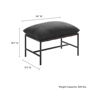 Modway Furniture Raya Outdoor Patio Lounge Chair and Ottoman Set - Stylish, Weather-Ready Comfort for Relaxation Charcoal EEI-7292-CHA