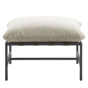 Modway Furniture Raya Outdoor Bouclé Ottoman - Stylish Weather-Resistant Footrest for Patios and Lounges, Ready to Use Ivory EEI-7161-IVO