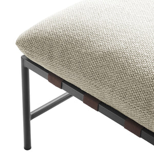 Modway Furniture Raya Outdoor Bouclé Ottoman - Stylish Weather-Resistant Footrest for Patios and Lounges, Ready to Use Ivory EEI-7161-IVO