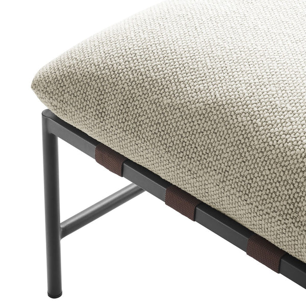 Modway Furniture Raya Outdoor Bouclé Ottoman - Stylish Weather-Resistant Footrest for Patios and Lounges, Ready to Use Ivory EEI-7161-IVO