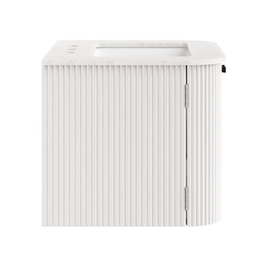 Modway Furniture Zia 24" Wall-Mount Bathroom Vanity with Elegant Marble Sink - Contemporary Floating Design for Style Ivory EEI-7162-IVO