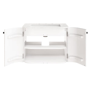 Modway Furniture Zia 24" Wall-Mount Bathroom Vanity with Elegant Marble Sink - Contemporary Floating Design for Style Ivory EEI-7162-IVO
