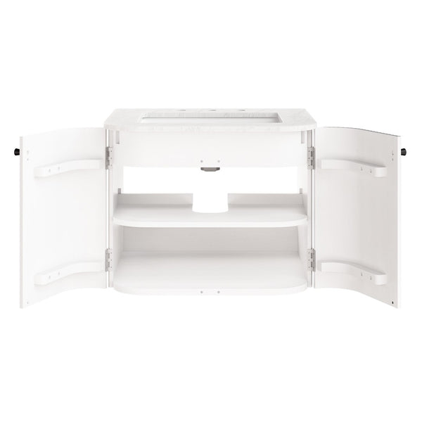 Modway Furniture Zia 24" Wall-Mount Bathroom Vanity with Elegant Marble Sink - Contemporary Floating Design for Style Ivory EEI-7162-IVO