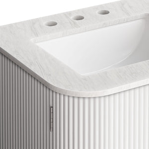 Modway Furniture Zia 24" Wall-Mount Bathroom Vanity with Elegant Marble Sink - Contemporary Floating Design for Style Ivory EEI-7162-IVO