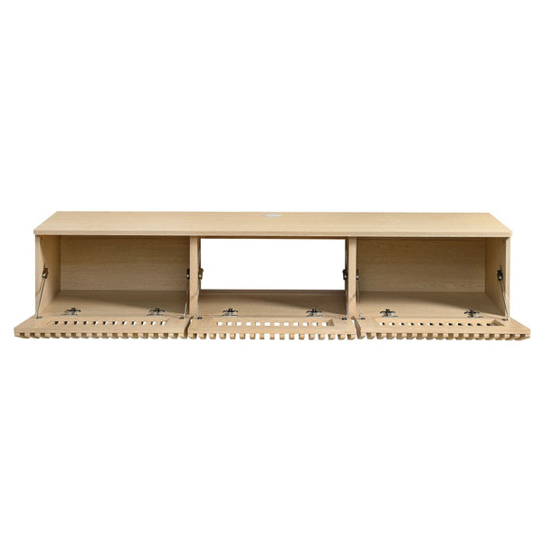 Modway Furniture Vaughn 64" Wall-Mounted TV Stand - Minimalist Floating Cabinet with Smart Storage & Cable Management Ash EEI-7164-ASH