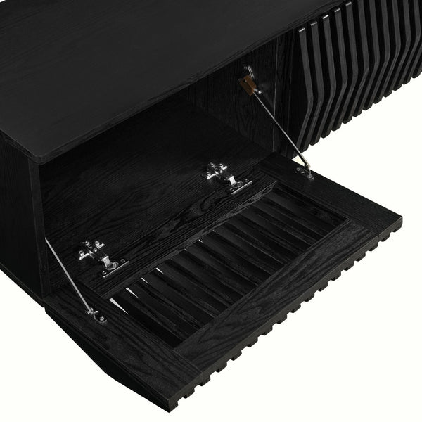 Modway Furniture Vaughn 64" Wall-Mounted TV Stand - Minimalist Floating Cabinet with Smart Storage & Cable Management Black EEI-7164-BLK