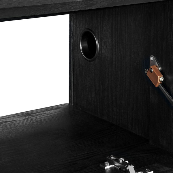 Modway Furniture Vaughn 64" Wall-Mounted TV Stand - Minimalist Floating Cabinet with Smart Storage & Cable Management Black EEI-7164-BLK