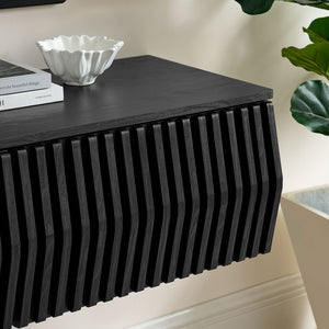 Modway Furniture Vaughn 64" Wall-Mounted TV Stand - Minimalist Floating Cabinet with Smart Storage & Cable Management Black EEI-7164-BLK