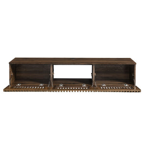 Modway Furniture Vaughn 64" Wall-Mounted TV Stand - Minimalist Floating Cabinet with Smart Storage & Cable Management Walnut EEI-7164-WAL